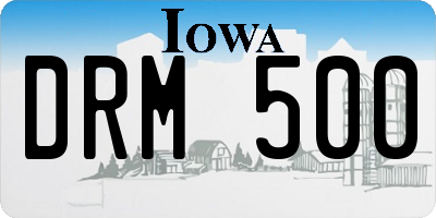 IA license plate DRM500