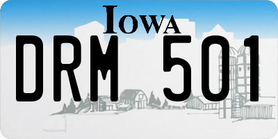 IA license plate DRM501