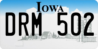 IA license plate DRM502