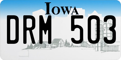 IA license plate DRM503