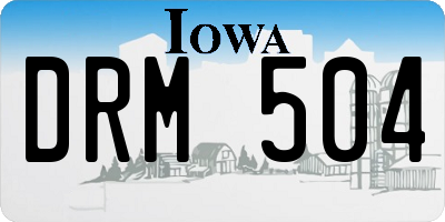 IA license plate DRM504