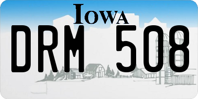 IA license plate DRM508