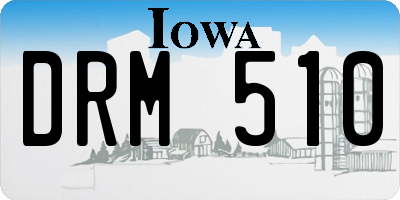 IA license plate DRM510