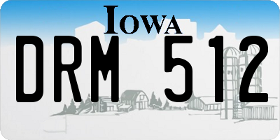 IA license plate DRM512