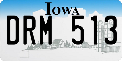 IA license plate DRM513