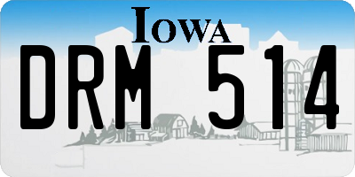 IA license plate DRM514