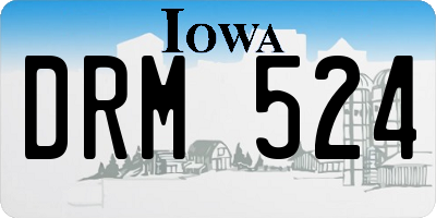 IA license plate DRM524