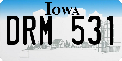 IA license plate DRM531