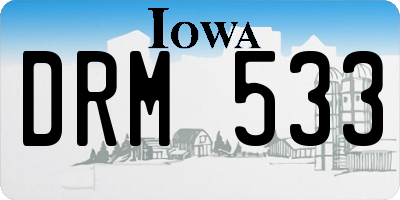 IA license plate DRM533