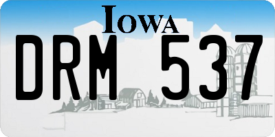 IA license plate DRM537