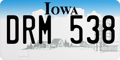 IA license plate DRM538