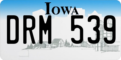 IA license plate DRM539