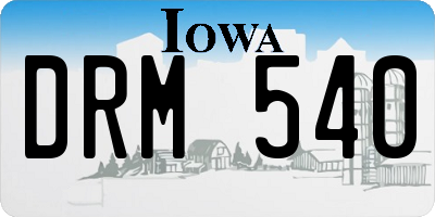 IA license plate DRM540