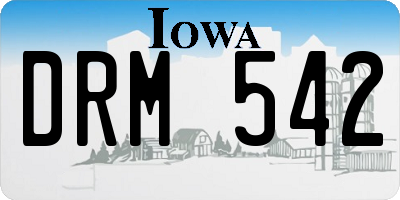 IA license plate DRM542