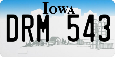 IA license plate DRM543