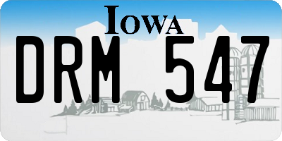 IA license plate DRM547