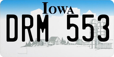 IA license plate DRM553