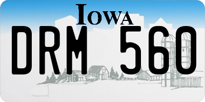 IA license plate DRM560