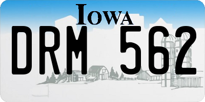IA license plate DRM562