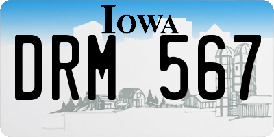 IA license plate DRM567