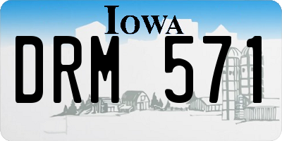 IA license plate DRM571