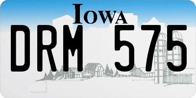 IA license plate DRM575
