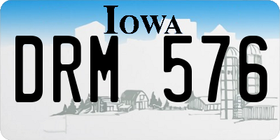 IA license plate DRM576