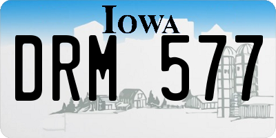 IA license plate DRM577