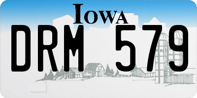 IA license plate DRM579