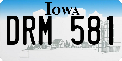 IA license plate DRM581