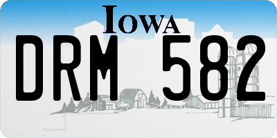 IA license plate DRM582