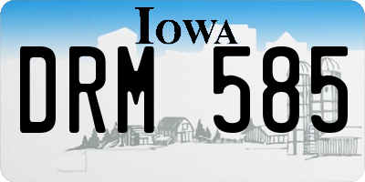 IA license plate DRM585
