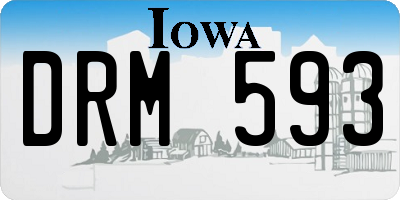 IA license plate DRM593
