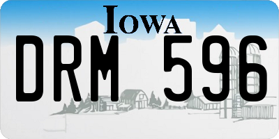 IA license plate DRM596