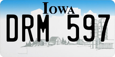 IA license plate DRM597