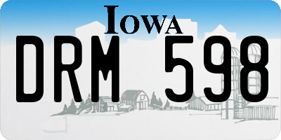 IA license plate DRM598