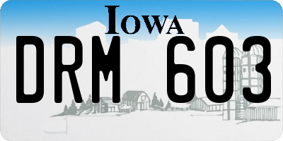 IA license plate DRM603