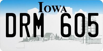 IA license plate DRM605
