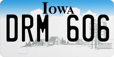 IA license plate DRM606