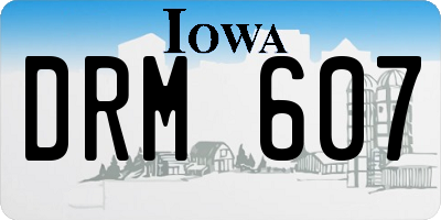 IA license plate DRM607