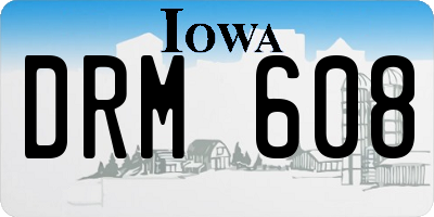 IA license plate DRM608