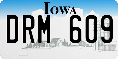 IA license plate DRM609