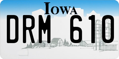 IA license plate DRM610