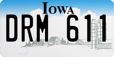 IA license plate DRM611
