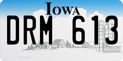 IA license plate DRM613