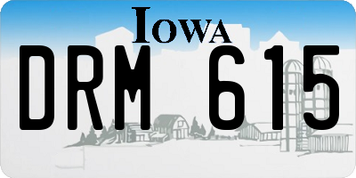 IA license plate DRM615