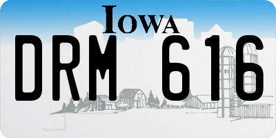 IA license plate DRM616