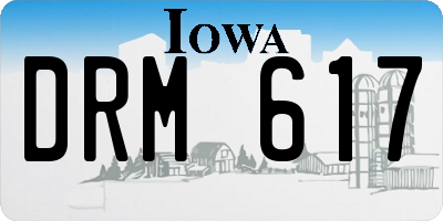IA license plate DRM617