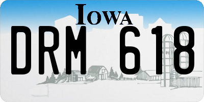 IA license plate DRM618