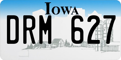 IA license plate DRM627